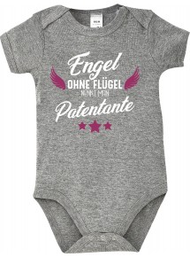 Baby Body Engel ohne Flügel nennt man Patentante, Familie, grau, 12-18 Monate