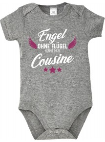 Baby Body Engel ohne Flügel nennt man Cousine, Familie, grau, 12-18 Monate