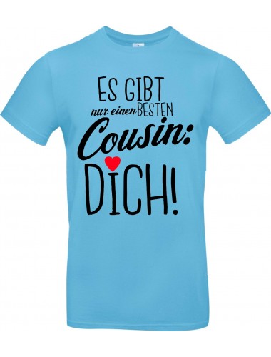 Kinder-Shirt Typo es gibt nur einen besten Cousin: DICH, Familie, hellblau, 104