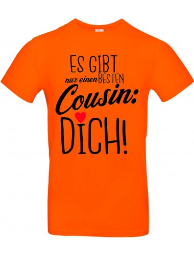 Kinder-Shirt Typo es gibt nur einen besten Cousin: DICH, Familie, orange, 104