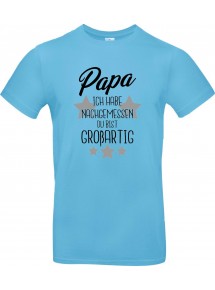 Kinder-Shirt Typo Papa ich habe nachgemessen du bist Großartig, Familie, hellblau, 104