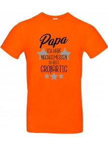 Kinder-Shirt Typo Papa ich habe nachgemessen du bist Großartig, Familie, orange, 104