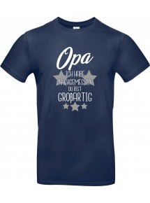 Kinder-Shirt Typo Opa ich habe nachgemessen du bist Großartig, Familie, blau, 104