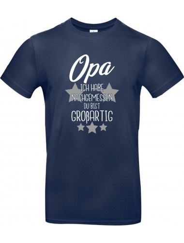 Kinder-Shirt Typo Opa ich habe nachgemessen du bist Großartig, Familie, blau, 104