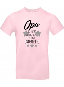 Kinder-Shirt Typo Opa ich habe nachgemessen du bist Großartig, Familie, rosa, 104