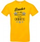 Kinder-Shirt Typo Bruder ich habe nachgemessen du bist Großartig, Familie, gelb, 104