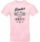 Kinder-Shirt Typo Bruder ich habe nachgemessen du bist Großartig, Familie, rosa, 104
