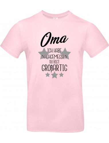 Kinder-Shirt Typo Oma ich habe nachgemessen du bist Großartig, Familie, rosa, 104