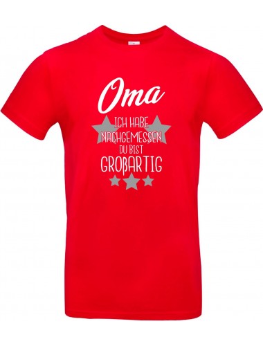 Kinder-Shirt Typo Oma ich habe nachgemessen du bist Großartig, Familie, rot, 104