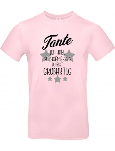 Kinder-Shirt Typo Tante ich habe nachgemessen du bist Großartig, Familie, rosa, 104