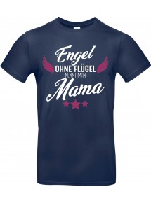 Kinder-Shirt Typo Engel ohne Flügel nennt man Mama, Familie, blau, 104