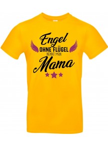 Kinder-Shirt Typo Engel ohne Flügel nennt man Mama, Familie, gelb, 104