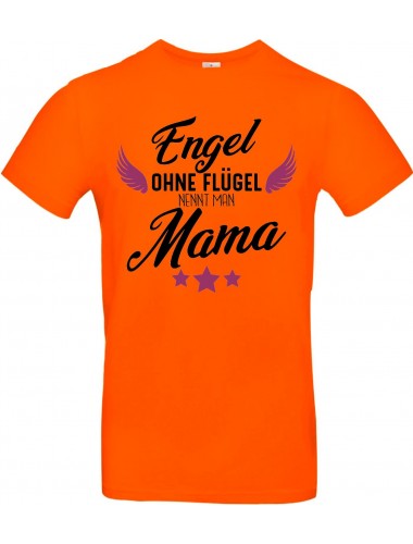 Kinder-Shirt Typo Engel ohne Flügel nennt man Mama, Familie, orange, 104