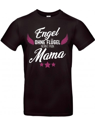 Kinder-Shirt Typo Engel ohne Flügel nennt man Mama, Familie, schwarz, 104