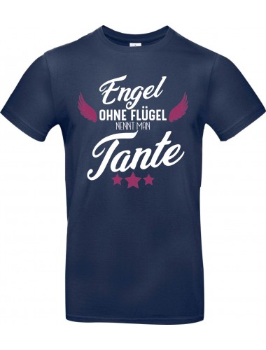 Kinder-Shirt Typo Engel ohne Flügel nennt man Tante, Familie, blau, 104