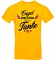 Kinder-Shirt Typo Engel ohne Flügel nennt man Tante, Familie, gelb, 104