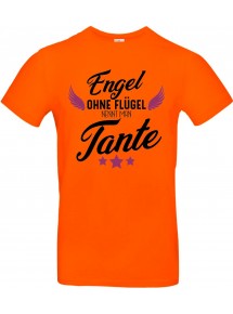 Kinder-Shirt Typo Engel ohne Flügel nennt man Tante, Familie, orange, 104