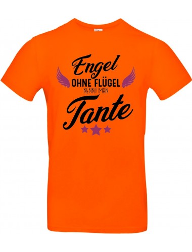 Kinder-Shirt Typo Engel ohne Flügel nennt man Tante, Familie, orange, 104