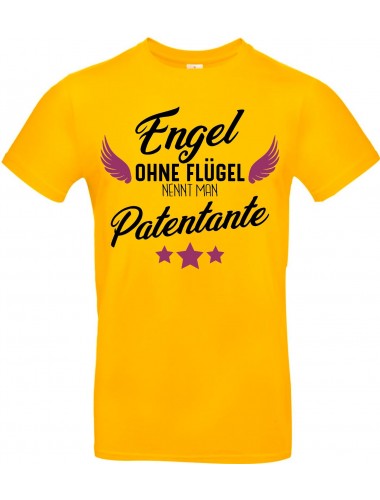 Kinder-Shirt Typo Engel ohne Flügel nennt man Patentante, Familie, gelb, 104