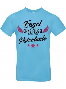 Kinder-Shirt Typo Engel ohne Flügel nennt man Patentante, Familie, hellblau, 104