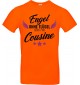 Kinder-Shirt Typo Engel ohne Flügel nennt man Cousine, Familie, orange, 104