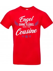 Kinder-Shirt Typo Engel ohne Flügel nennt man Cousine, Familie, rot, 104