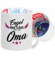 Dankeschön Keramiktasse, Engel ohne Flügel nennt man Oma