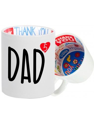 Dankeschön Keramiktasse, Dad hoch 5, 5 facher Dad