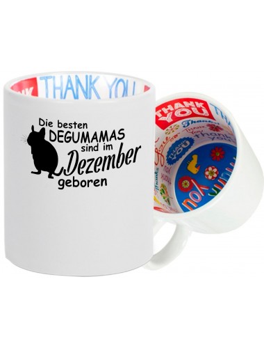 Dankeschön Keramiktasse, Die besten Degumamas sind im Dezember geboren Degu Haustier