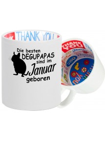 Dankeschön Keramiktasse, Die besten Degupapas sind im Januar geboren Degu Haustier