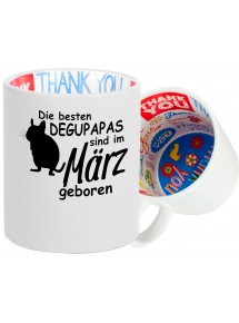 Dankeschön Keramiktasse, Die besten Degupapas sind im März geboren Degu Haustier