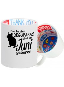 Dankeschön Keramiktasse, Die besten Degupapas sind im Juni geboren Degu Haustier