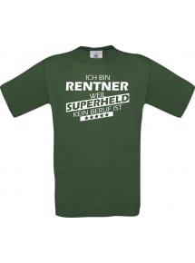 Männer-Shirt Ich bin Rentner, weil Superheld kein Beruf ist, grün, Größe L