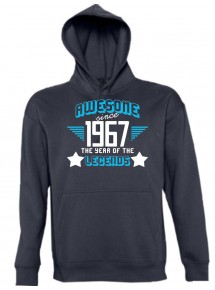 Kapuzen Sweatshirt Awesome since 1967 the Year of the Legends, navy, Größe L