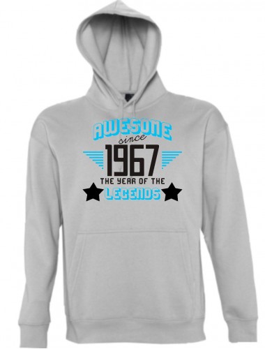 Kapuzen Sweatshirt Awesome since 1967 the Year of the Legends, sportsgrey, Größe L