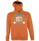 Kapuzen Sweatshirt Awesome since 1977 the Year of the Legends, orange, Größe L