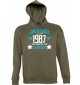 Kapuzen Sweatshirt Awesome since 1987 the Year of the Legends, army, Größe L