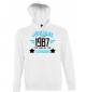 Kapuzen Sweatshirt Awesome since 1987 the Year of the Legends, weiss, Größe L