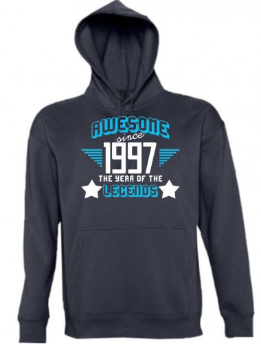 Kapuzen Sweatshirt Awesome since 1997 the Year of the Legends, navy, Größe L