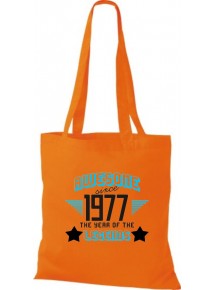 Stoffbeutel Awesome since 1977 the Year of the Legends Farbe orange