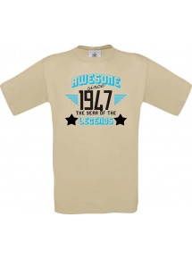 Unisex T-Shirt Awesome since 1947 the Year of the Legends, khaki, Größe L