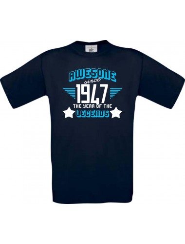Unisex T-Shirt Awesome since 1947 the Year of the Legends, navy, Größe L
