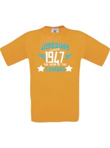 Unisex T-Shirt Awesome since 1947 the Year of the Legends, orange, Größe L