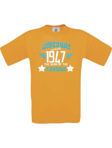 Unisex T-Shirt Awesome since 1947 the Year of the Legends, orange, Größe L
