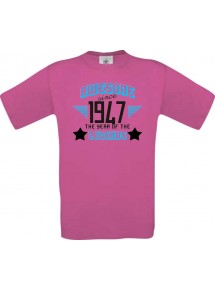 Unisex T-Shirt Awesome since 1947 the Year of the Legends, pink, Größe L
