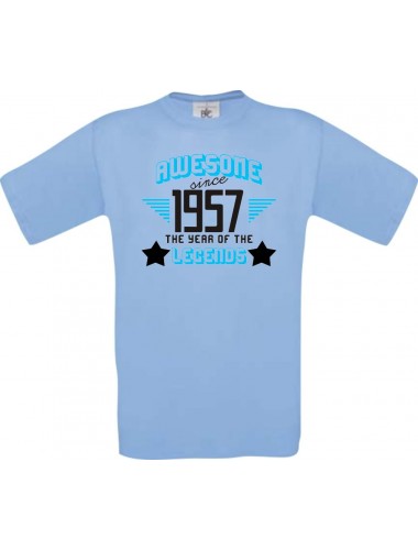 Unisex T-Shirt Awesome since 1957 the Year of the Legends, hellblau, Größe L