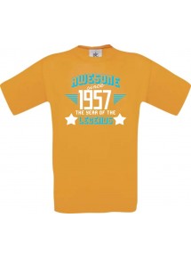 Unisex T-Shirt Awesome since 1957 the Year of the Legends, orange, Größe L