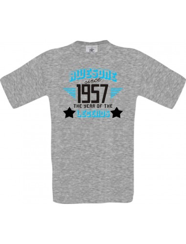 Unisex T-Shirt Awesome since 1957 the Year of the Legends, sportsgrey, Größe L