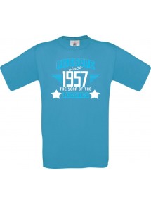 Unisex T-Shirt Awesome since 1957 the Year of the Legends, türkis, Größe L