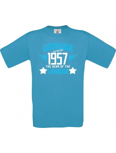 Unisex T-Shirt Awesome since 1957 the Year of the Legends, türkis, Größe L